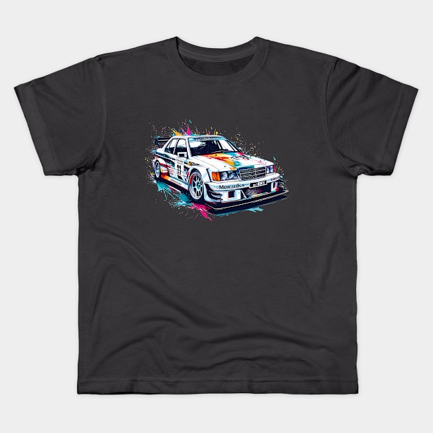 mercedes 190 evo2 Kids T-Shirt by TaevasDesign